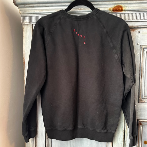Clare V Black Poppy  Lips Sweatshirt Size S - Picture 8 of 8